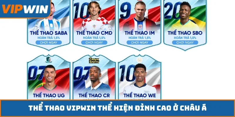 Thể thao VIPWIN thể hiện đỉnh cao ở châu Á
